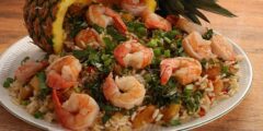 طريقة عمل الأرز المقلي بالجمبري والأناناس