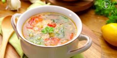 شوربة لسان العصفور مع الشوفان