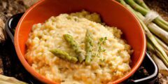 طبق الريزوتو والهليون