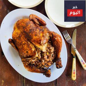 فرخة محشية بالأرز والكبد والقلوب