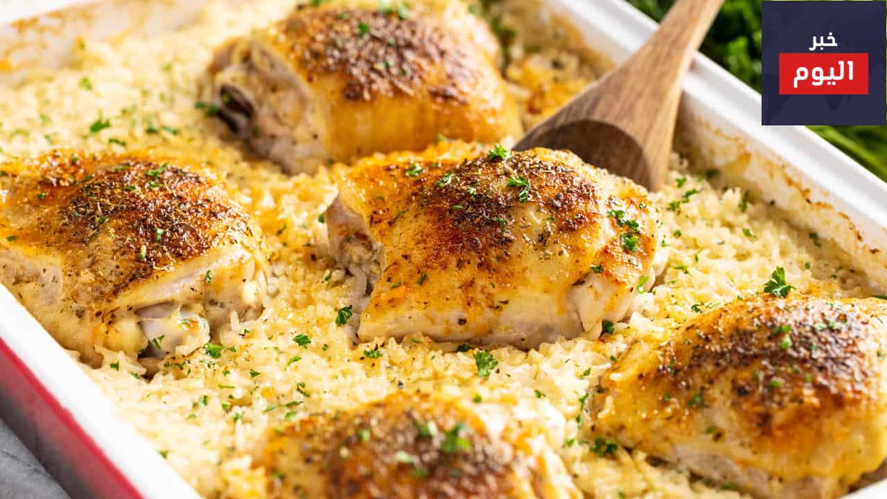 رز بالكشنه مع الدجاج المشوي