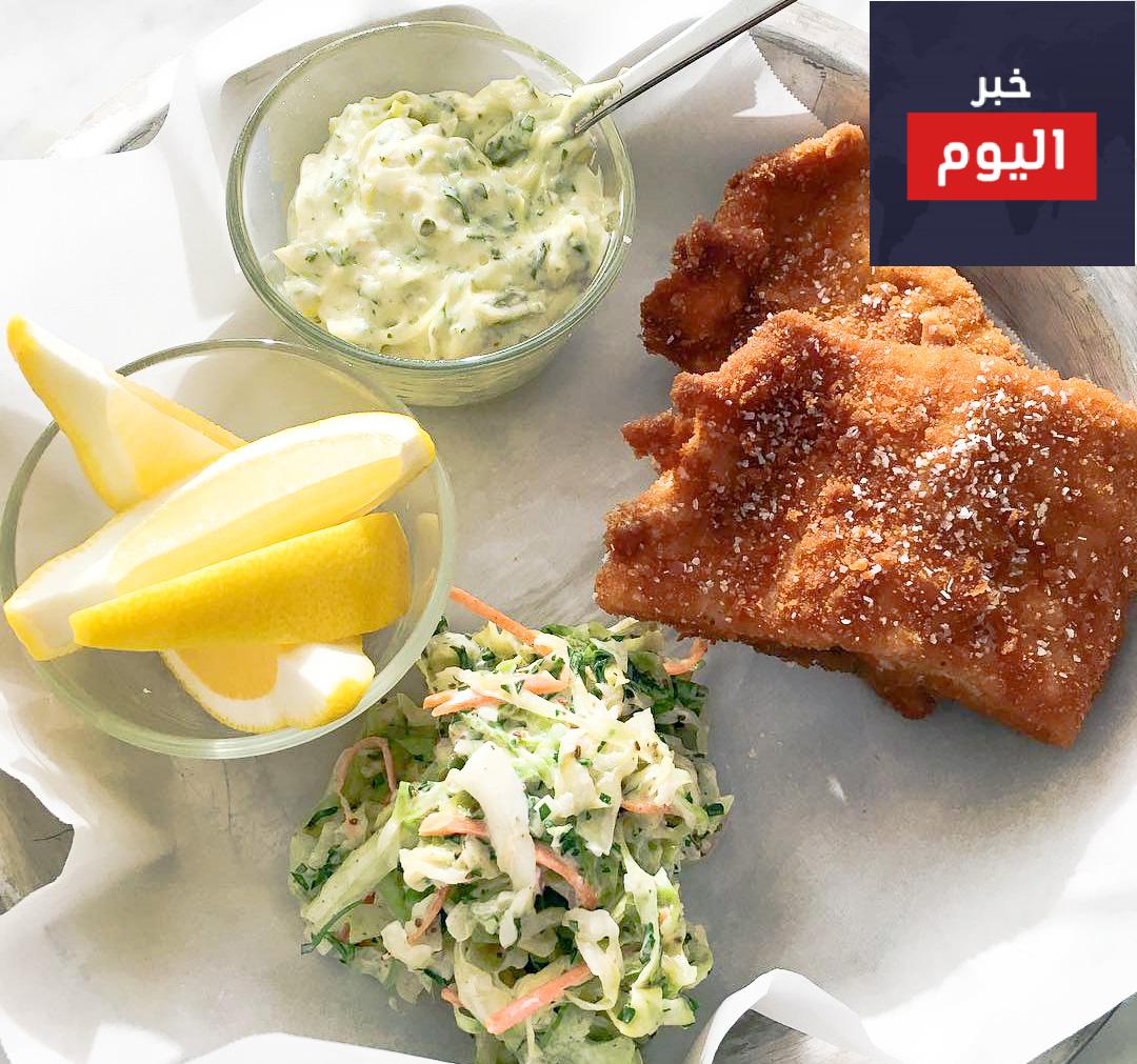 سمك فيلية مع الزبادى والخيار