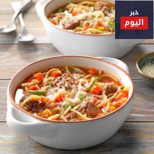 طريقة عمل شوربه الشوفان باللحم والشعيرية