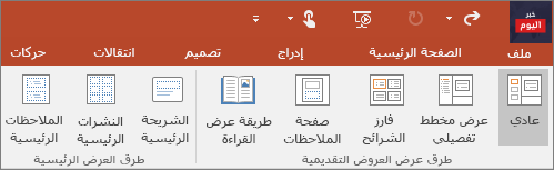 طريقة العرض فارز الشرائح هو العرض الأساسي للبرنامج