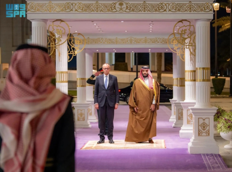 ولي العهد يستقبل المستشار الاتحادي لجمهورية ألمانيا ويعقدان جلسة مباحثات رسمية