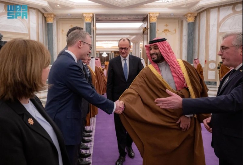 ولي العهد يستقبل المستشار الاتحادي لجمهورية ألمانيا ويعقدان جلسة مباحثات رسمية